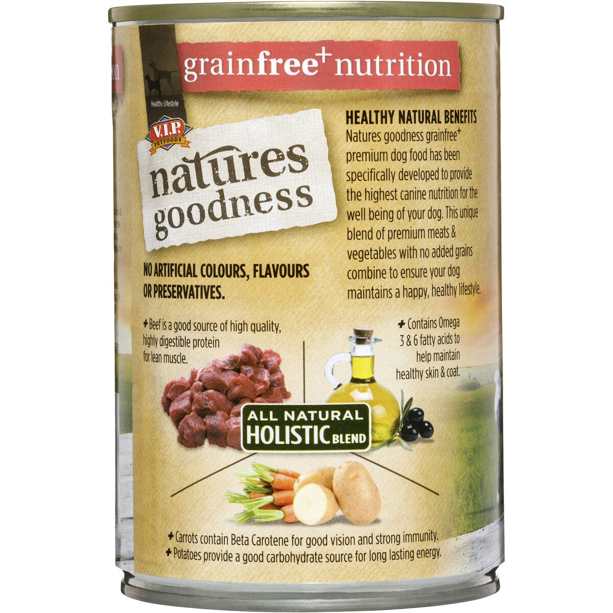 Natures Goodness Grain Free Adult Wet Dog Food Beef Stew Carrots & Potatoes 400g
