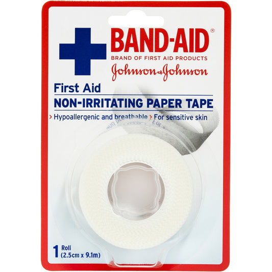 Band-aid First Aid Non-irritating Paper Tape 2.5cm X 9.1m Each