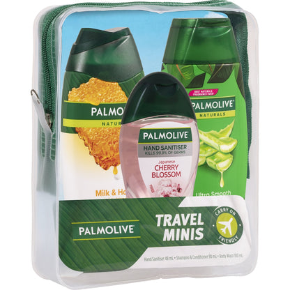 Palmolive Travel Pack Minis Shampoo Conditioner & Bodywash Each