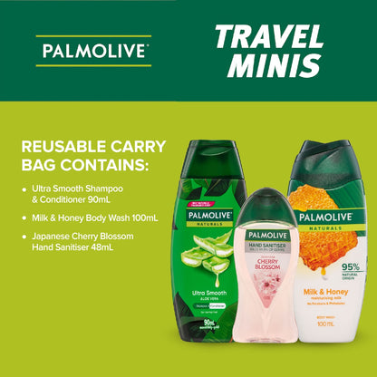 Palmolive Travel Pack Minis Shampoo Conditioner & Bodywash Each