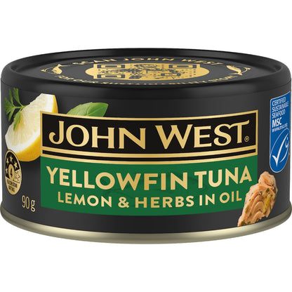 John West Yellowfin Tuna With Lemon & Herbs In Oil 90g