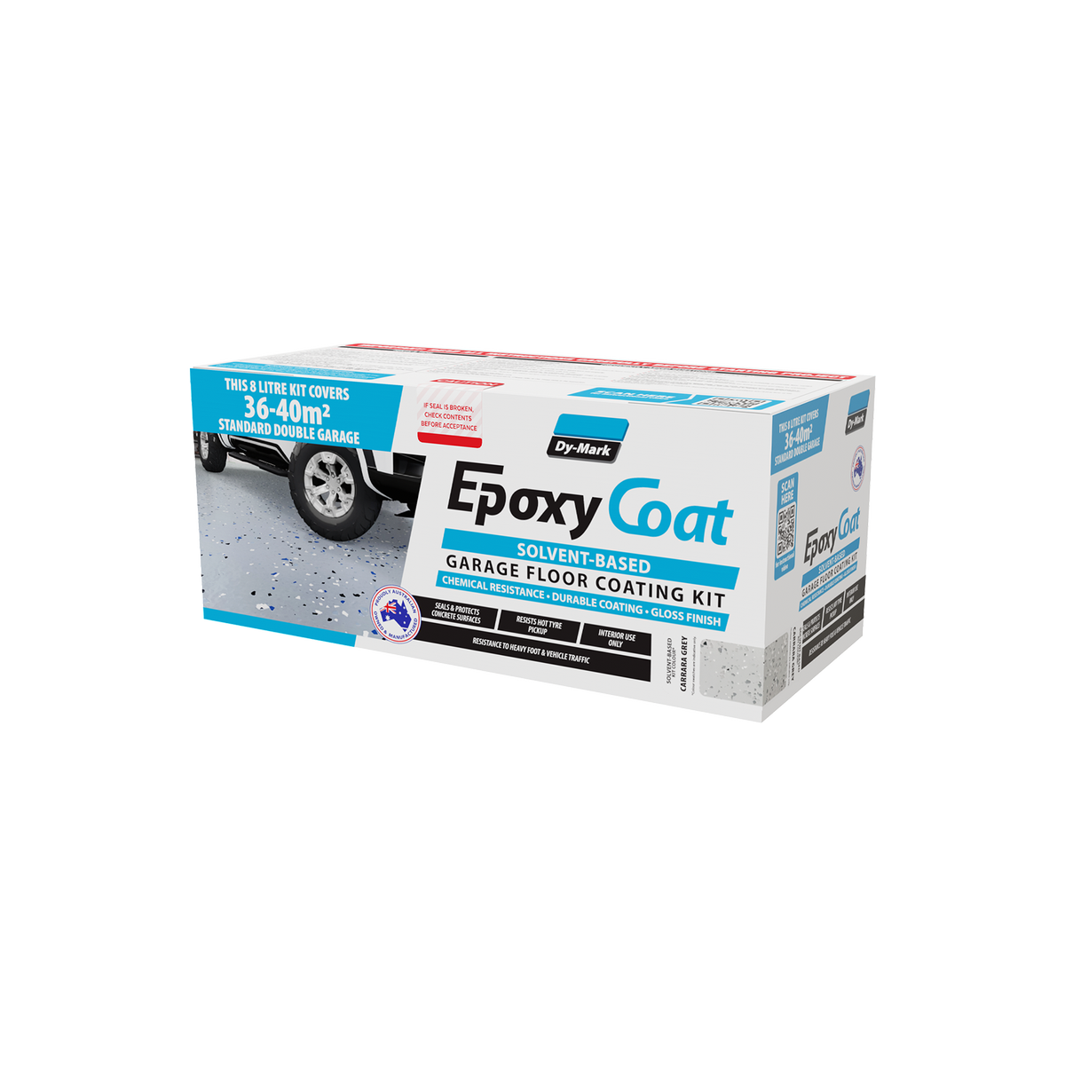 Dy-Mark Garage Floor Epoxy Coat - 8L - Paint - Carrara Grey - Interior Use
