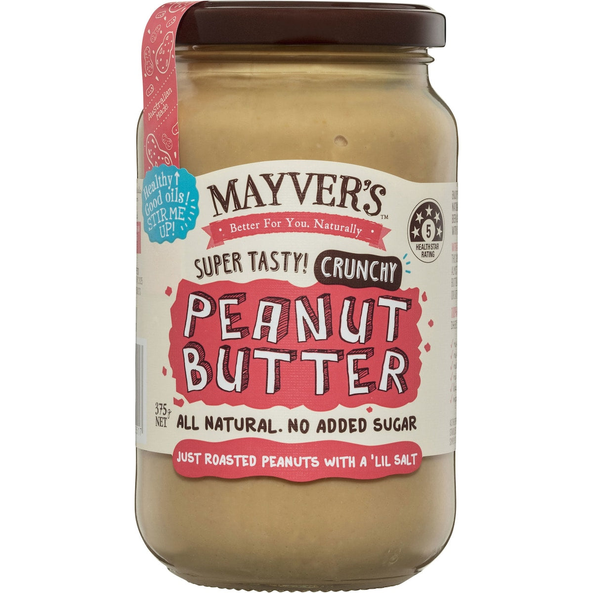 Mayvers Peanut Butter Crunchy 375g