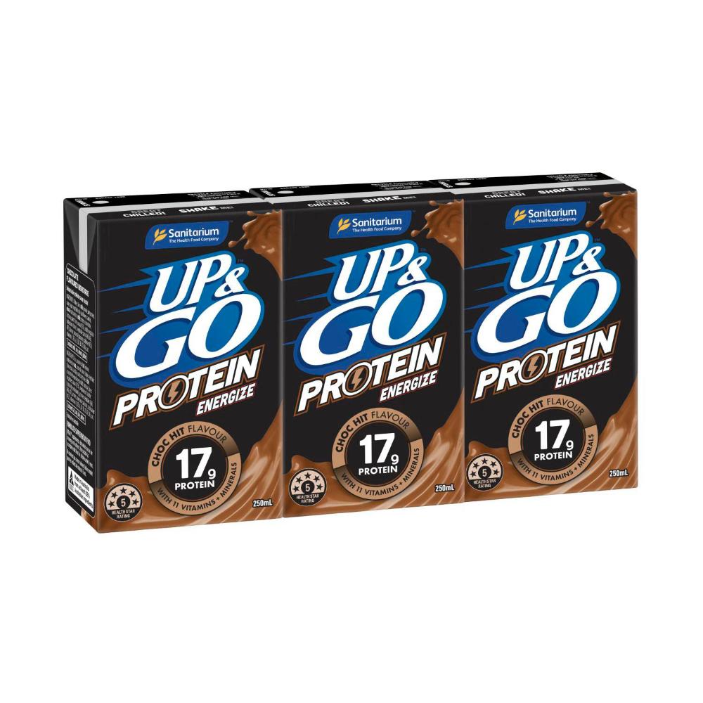 Sanitarium Up&go Protein Energize Choc Ice 3x250ml - 750mL