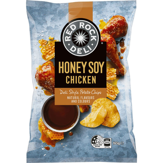 Red Rock Deli Potato Chips Honey Soy Chicken 165g