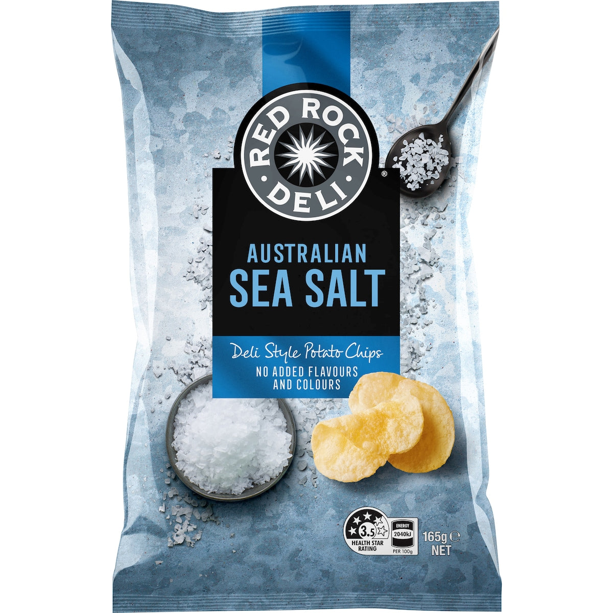 Red Rock Deli Potato Chips Sea Salt Natural 165g