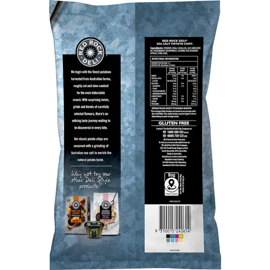 Red Rock Deli Potato Chips Sea Salt Natural 165g