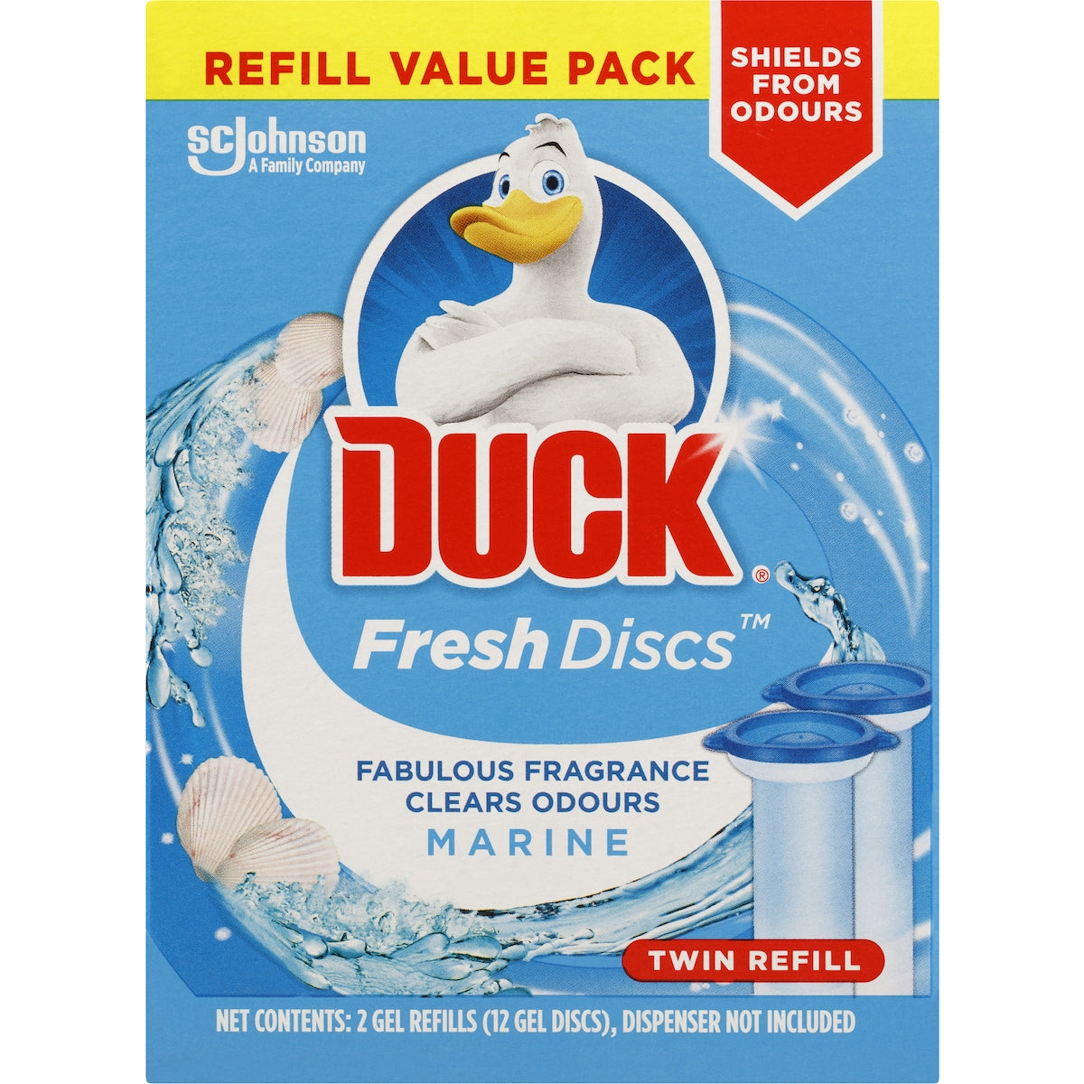 Duck Fresh Discs Toilet Cleaner Marine Refill 36ml X 2 Pack