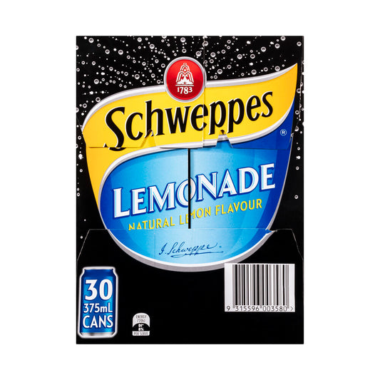 Schweppes Lemonade Soft Drink Cans Multipack 375ml x 30 Pack