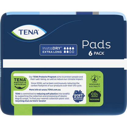 Tena Incontinence Pads Instadry Extra Long Length 6 Pack