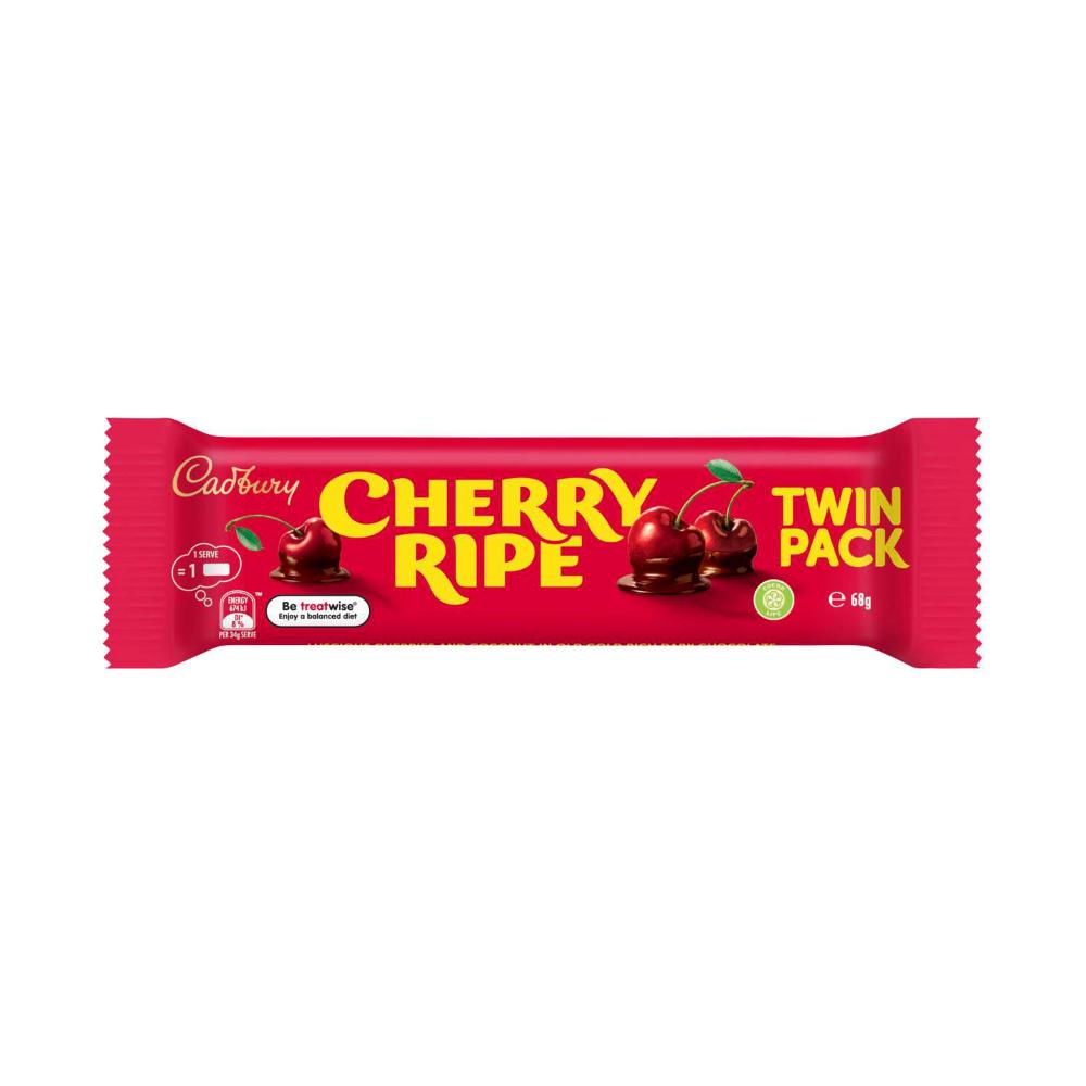 Cadbury Cherry Ripe Dark Chocolate Bar Twin Pack - 68g