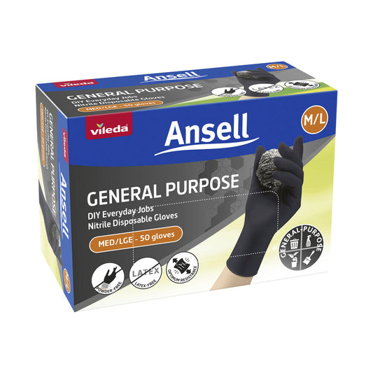 Vileda Ansell General Purpose Nitrile Gloves Large - 50 pack