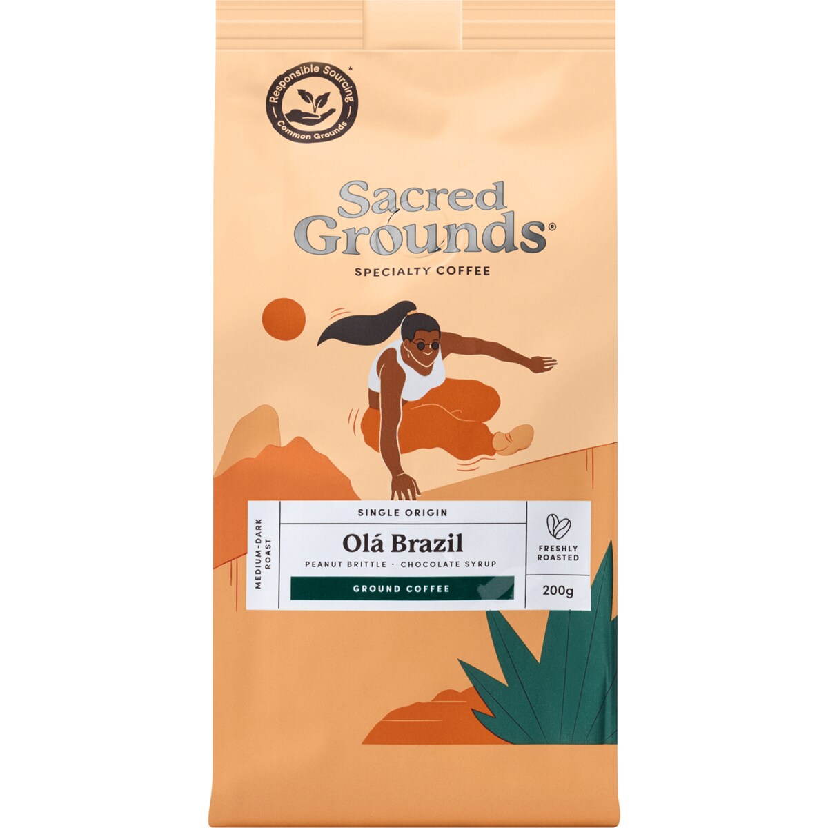Sacred Grounds Ola Brazil Ground Coffee 200g