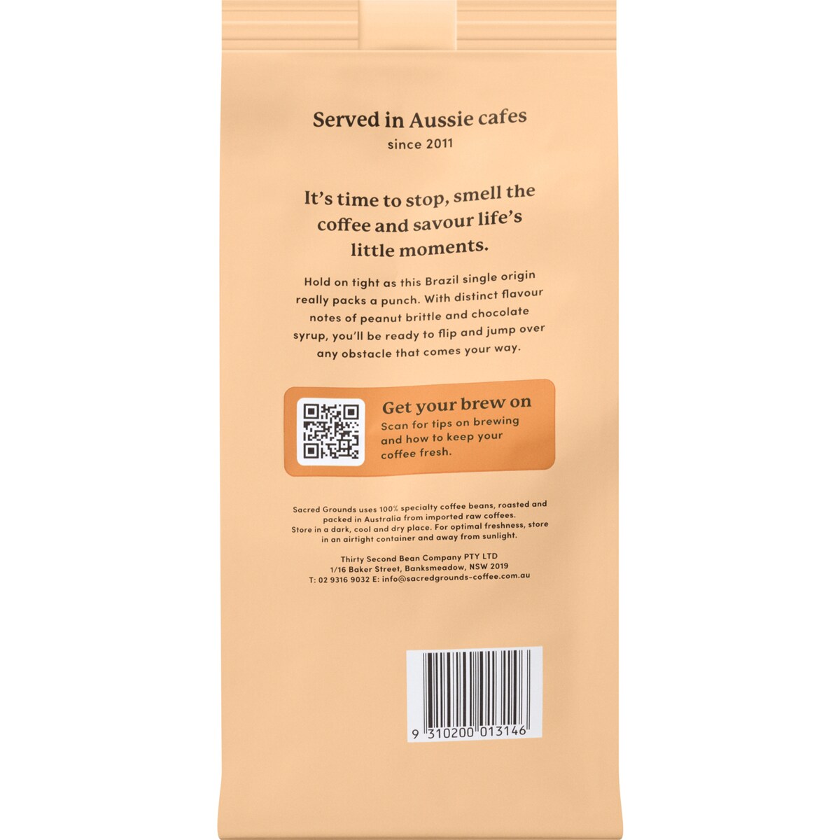 Sacred Grounds Ola Brazil Ground Coffee 200g