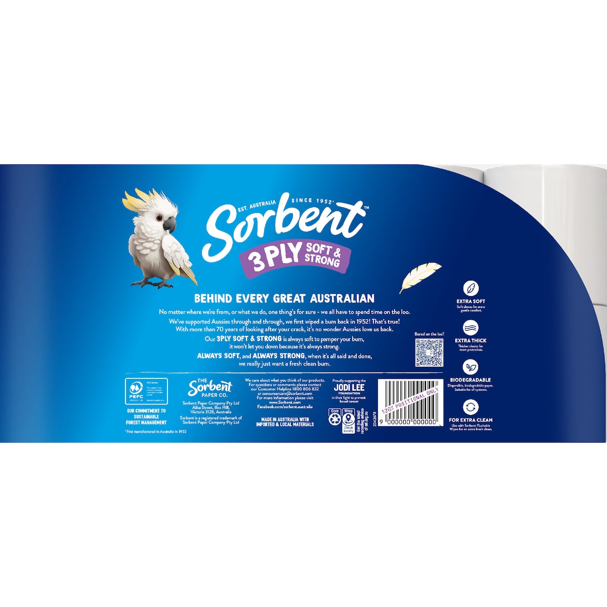 Sorbent Soft & Strong 3 Ply Toilet Paper 20 Pack