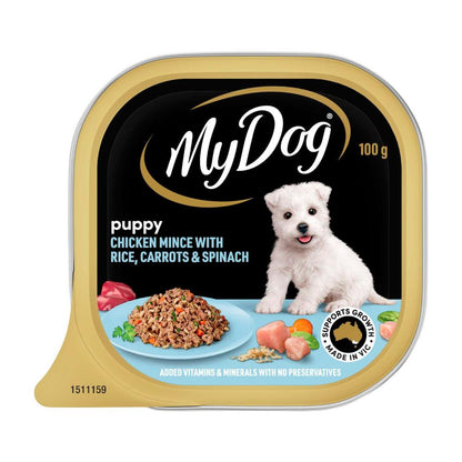 My Dog Chicken Mince With Rice Carrots & Spinach Puppy Wet Dog Food - 100g