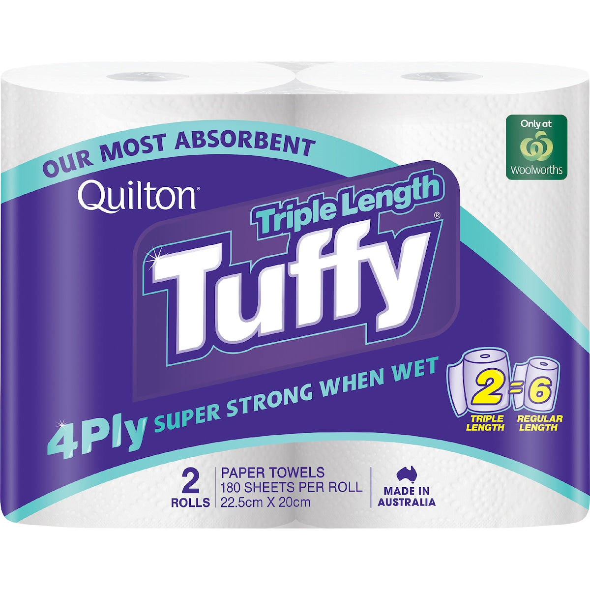 Quilton Tuffy Triple Length Paper Towel 2 X 180 Pack