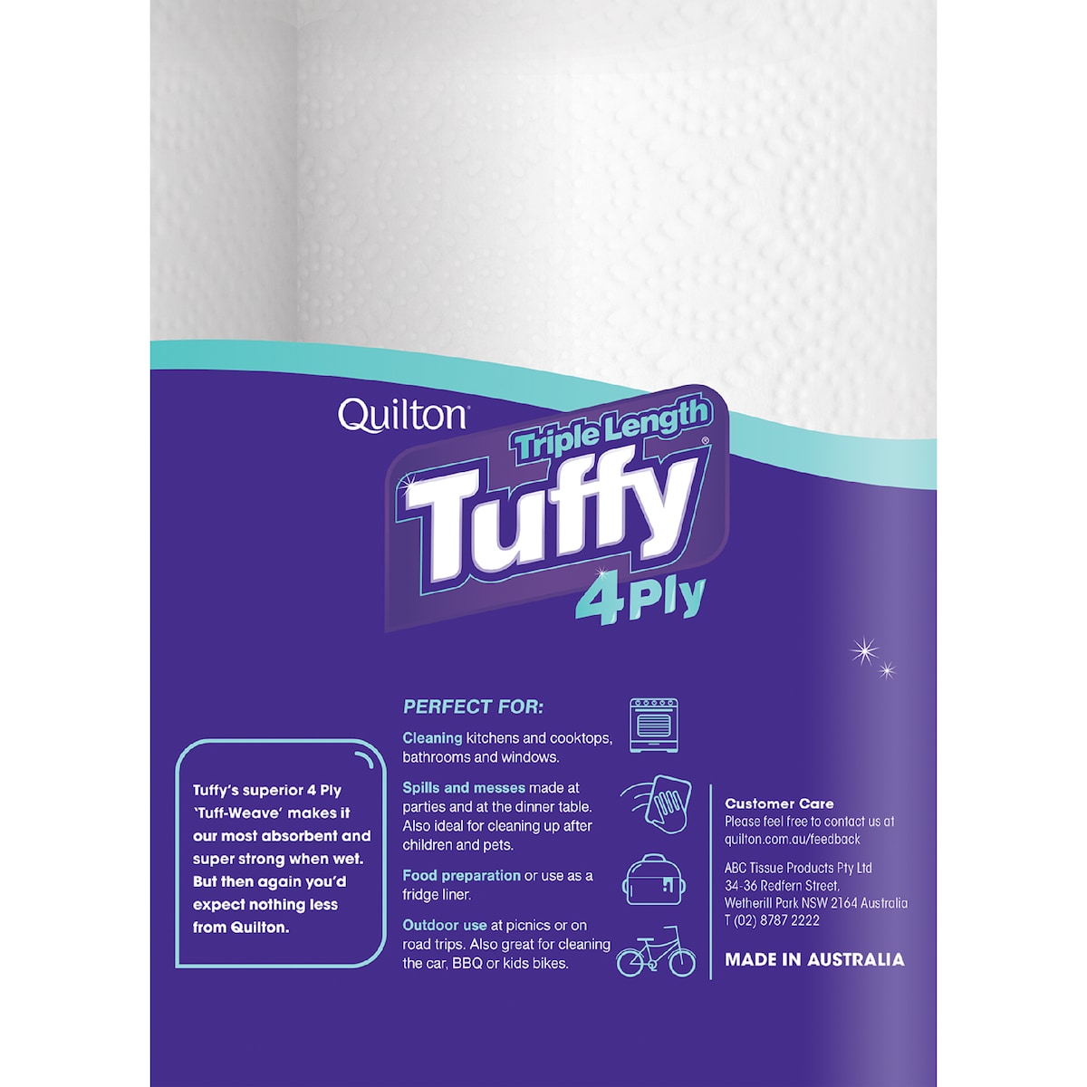 Quilton Tuffy Triple Length Paper Towel 2 X 180 Pack