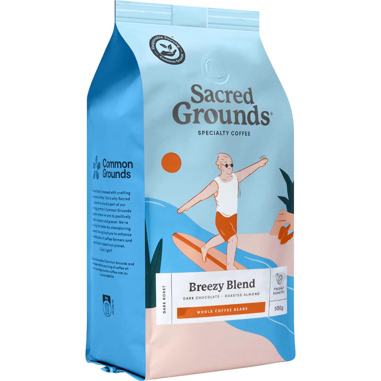 Sacred Grounds Breezy Blend Coffee Beans 500g