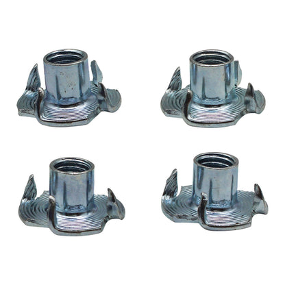 M6 Zinc Plated T Nuts - 6mm - 4 Pack