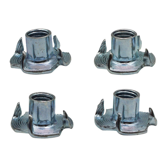 M6 Zinc Plated T Nuts - 6mm - 4 Pack