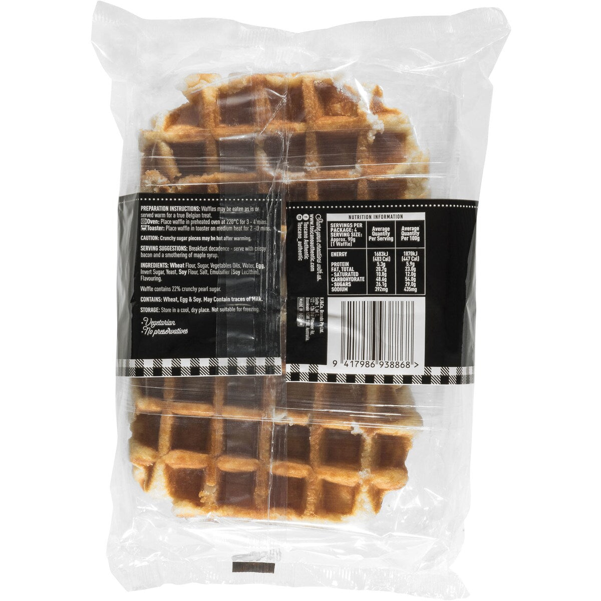Toscano Waffles 4 Pack