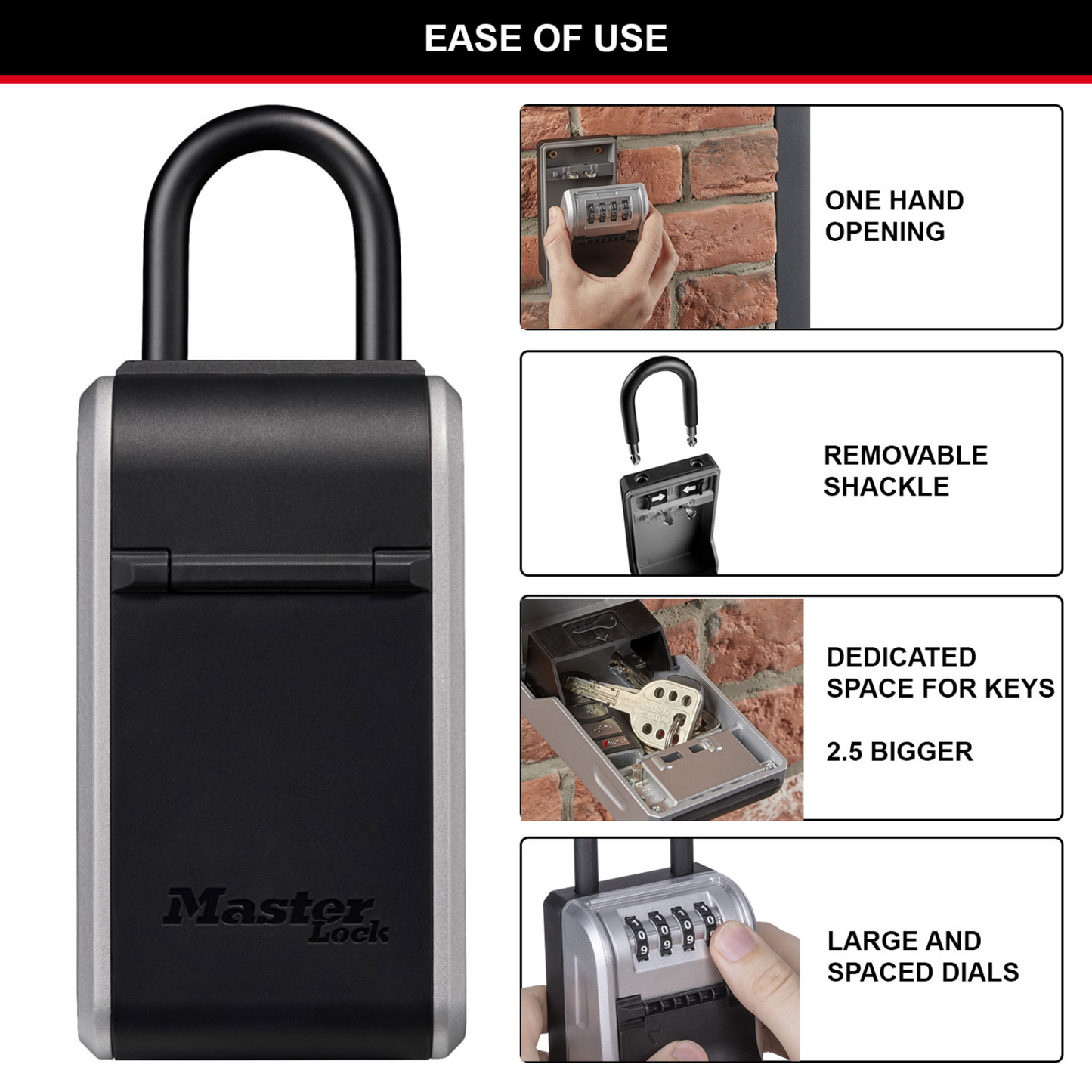 Master Lock Portable Key Safe - 10 Keys - 76 x 196mm