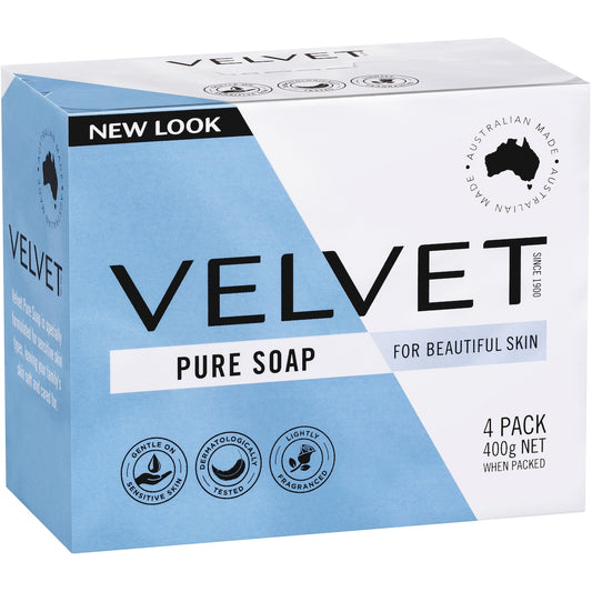 Velvet Bar Soap Pure 4 Pack 400g