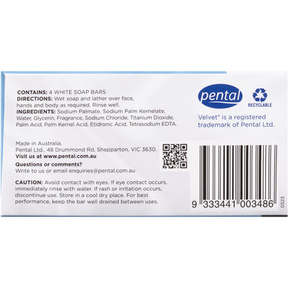 Velvet Pure Bar Soap Pure 4 Pack