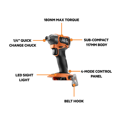 AEG Powertools Brushless Sub Compact Kit - 18V - 4.0Ah - 2 Piece