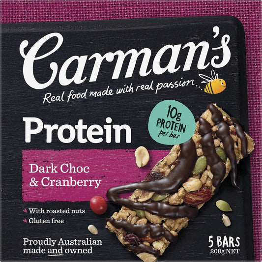 Carmans Protein Bars Dark Choc & Cranberry 5 pack