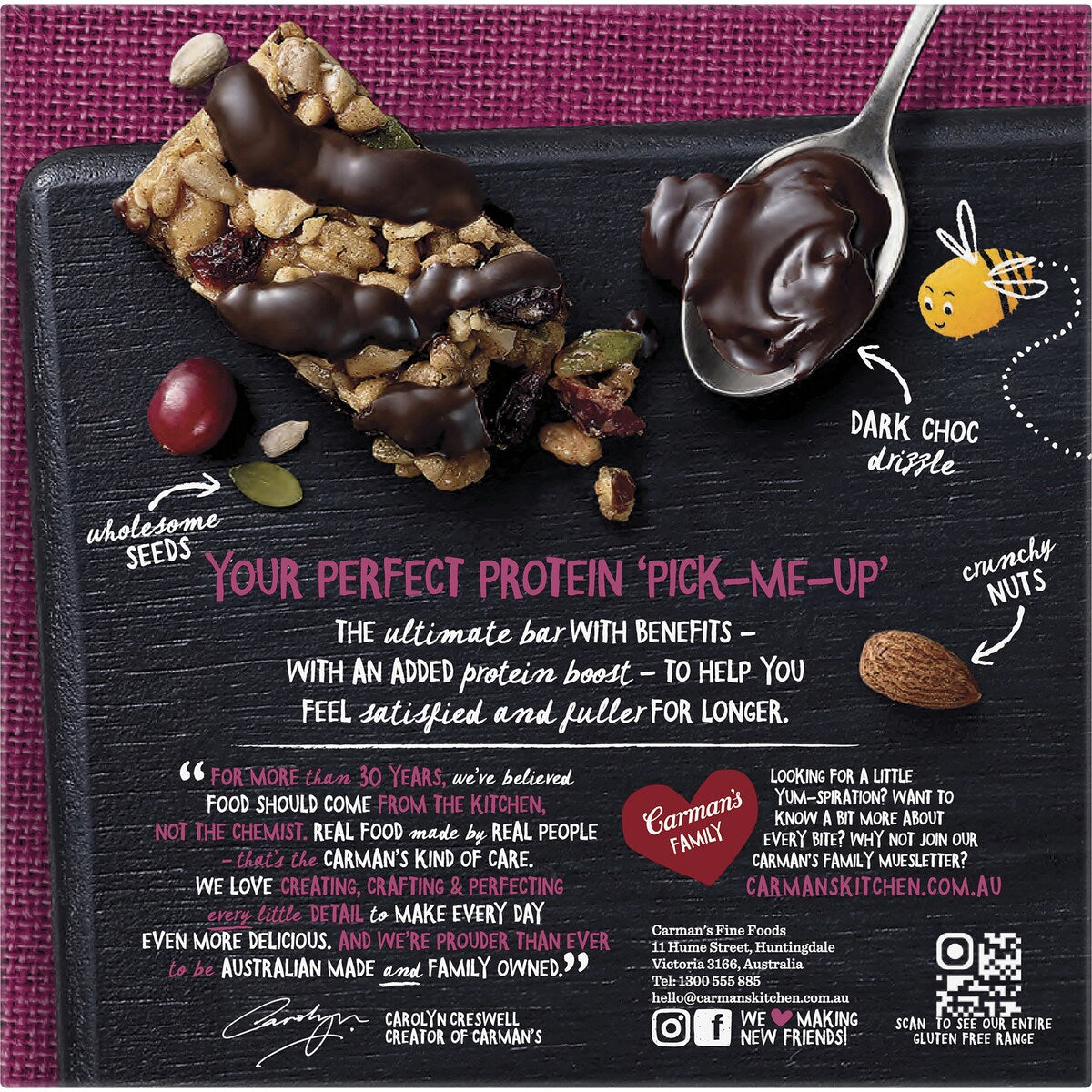Carmans Protein Bars Dark Choc & Cranberry 5 pack