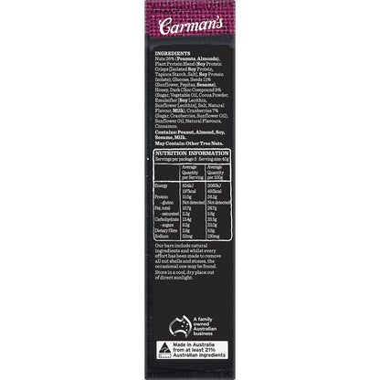 Carmans Protein Bars Dark Choc & Cranberry 5 pack