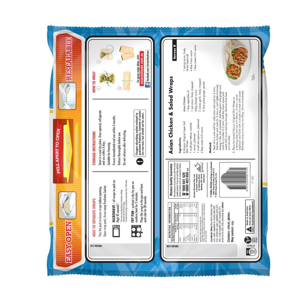 Mission Original Mini Wraps 8 Pack - 384g