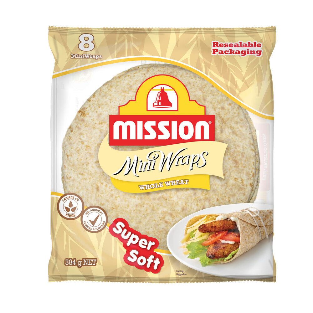 Mission Whole Wheat Mini Wraps 8 Pack - 384g