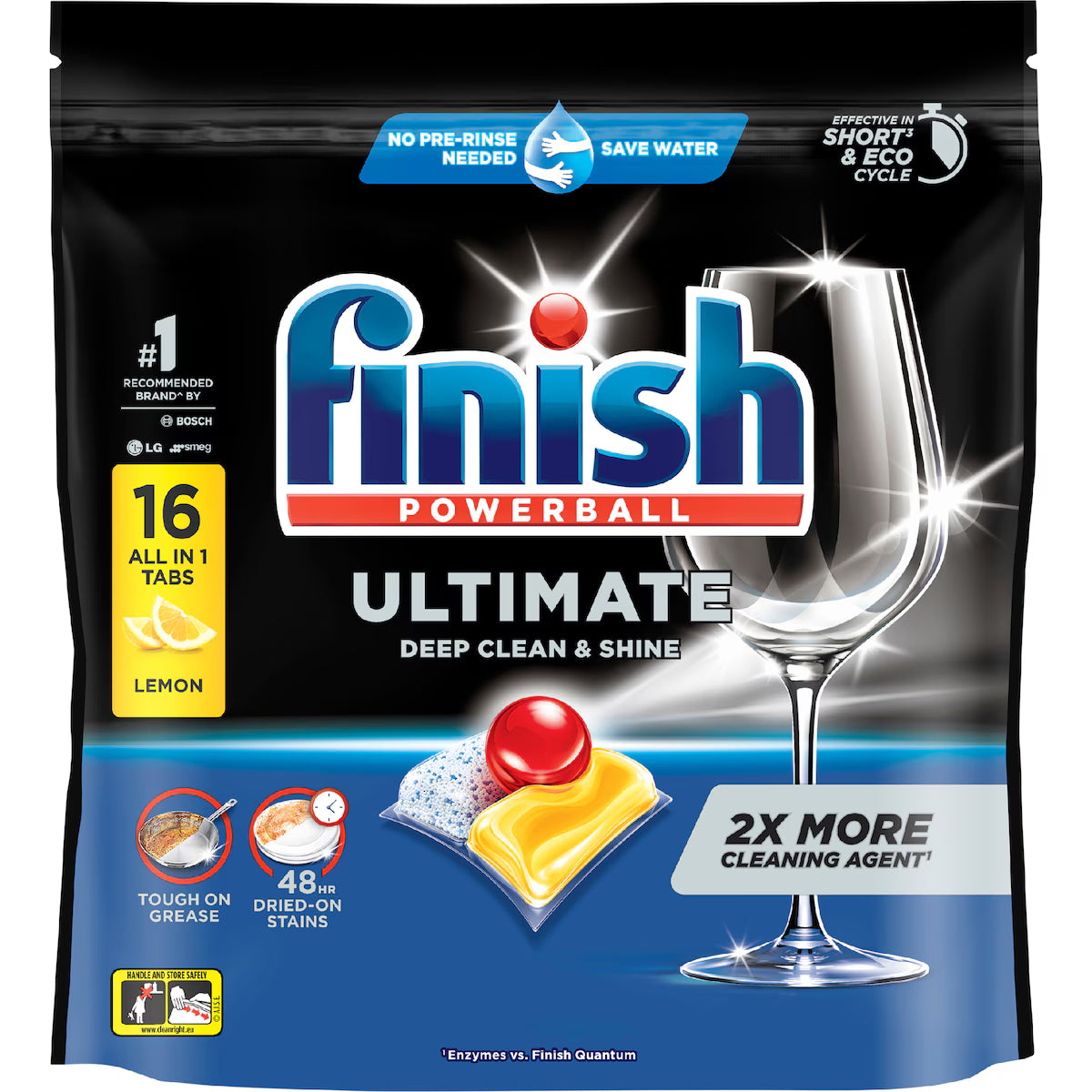 Finish Ultimate Lemon Dishwasher Tablets | 16 pack