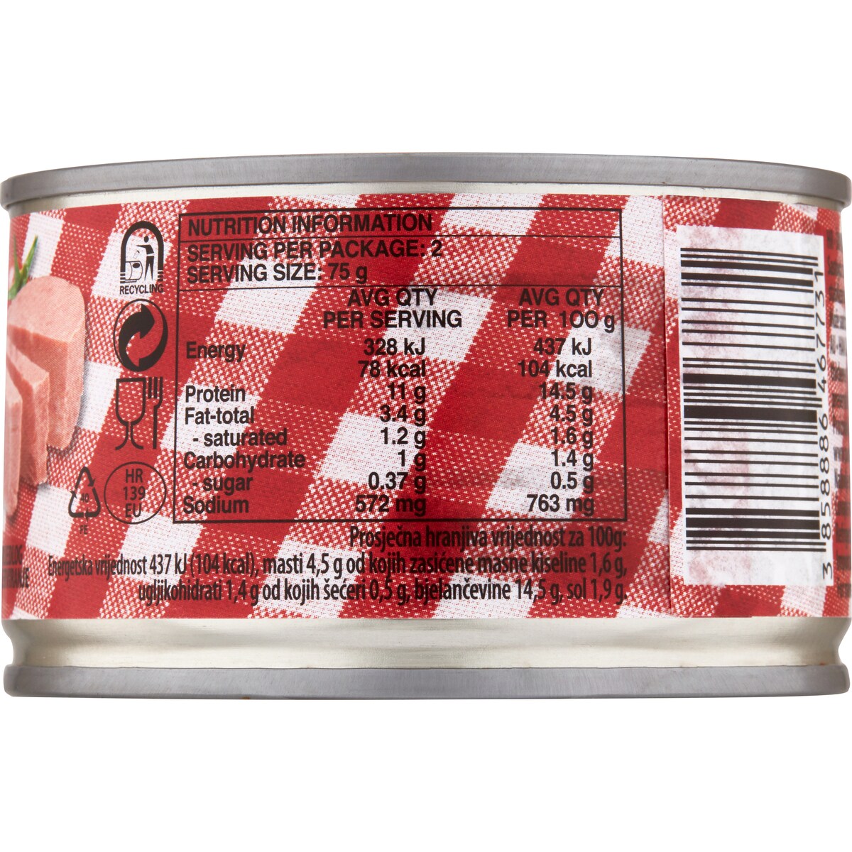 Podravka Ham Luncheon Meat 150g