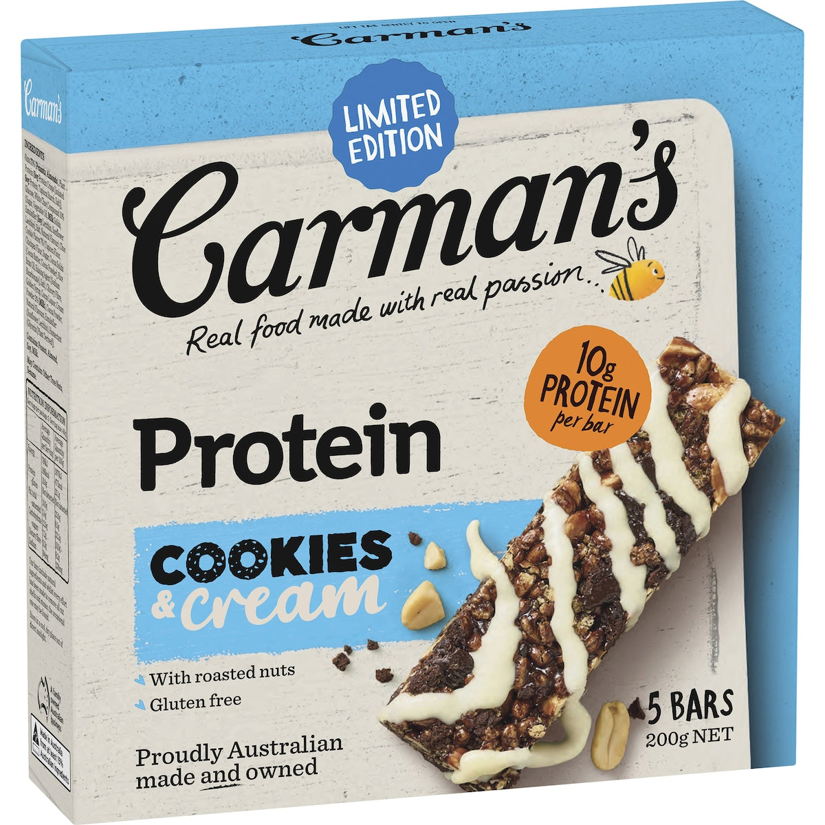 Carmans Protein Bars Cookies & Cream Limited Edition 5 pack