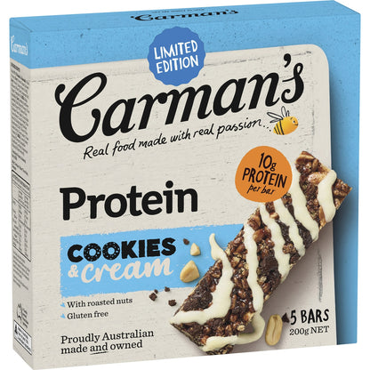 Carmans Protein Bars Cookies & Cream Limited Edition 5 pack