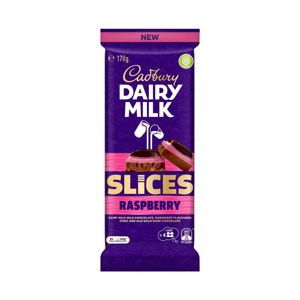 Cadbury Dairy Milk Raspberry Slices Chocolate Block - 178g