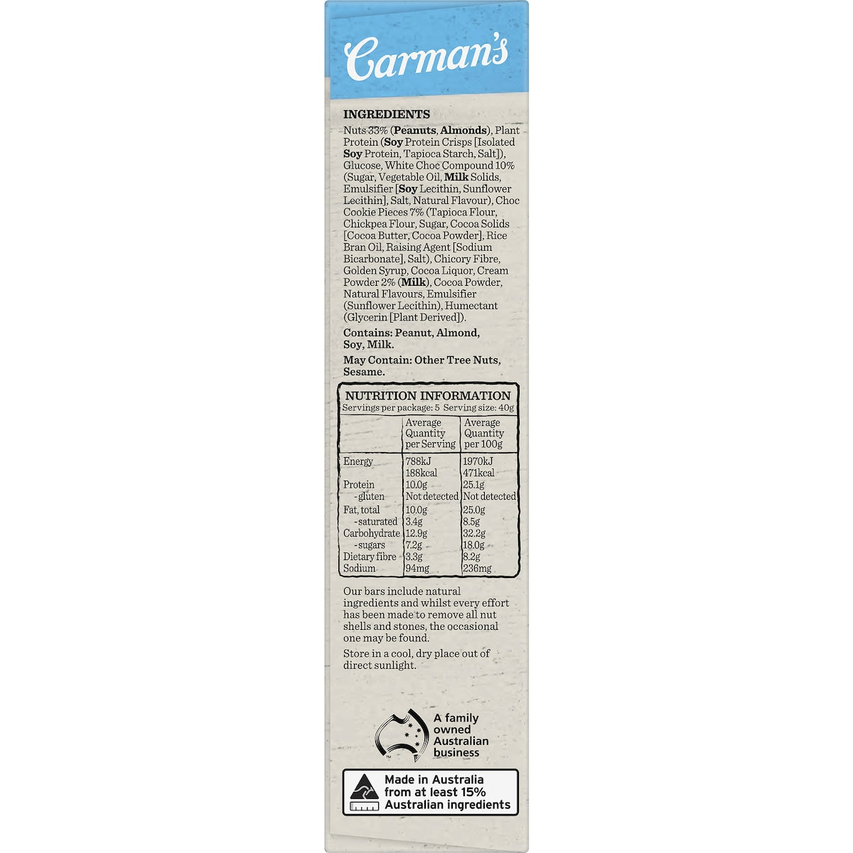 Carmans Protein Bars Cookies & Cream Limited Edition 5 pack