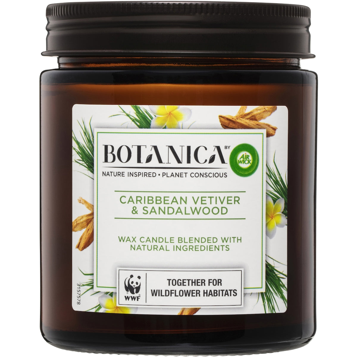 Botanica Caribbean Vetiver & Sandalwood Candle 205g