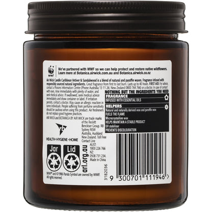 Botanica Caribbean Vetiver & Sandalwood Candle 205g