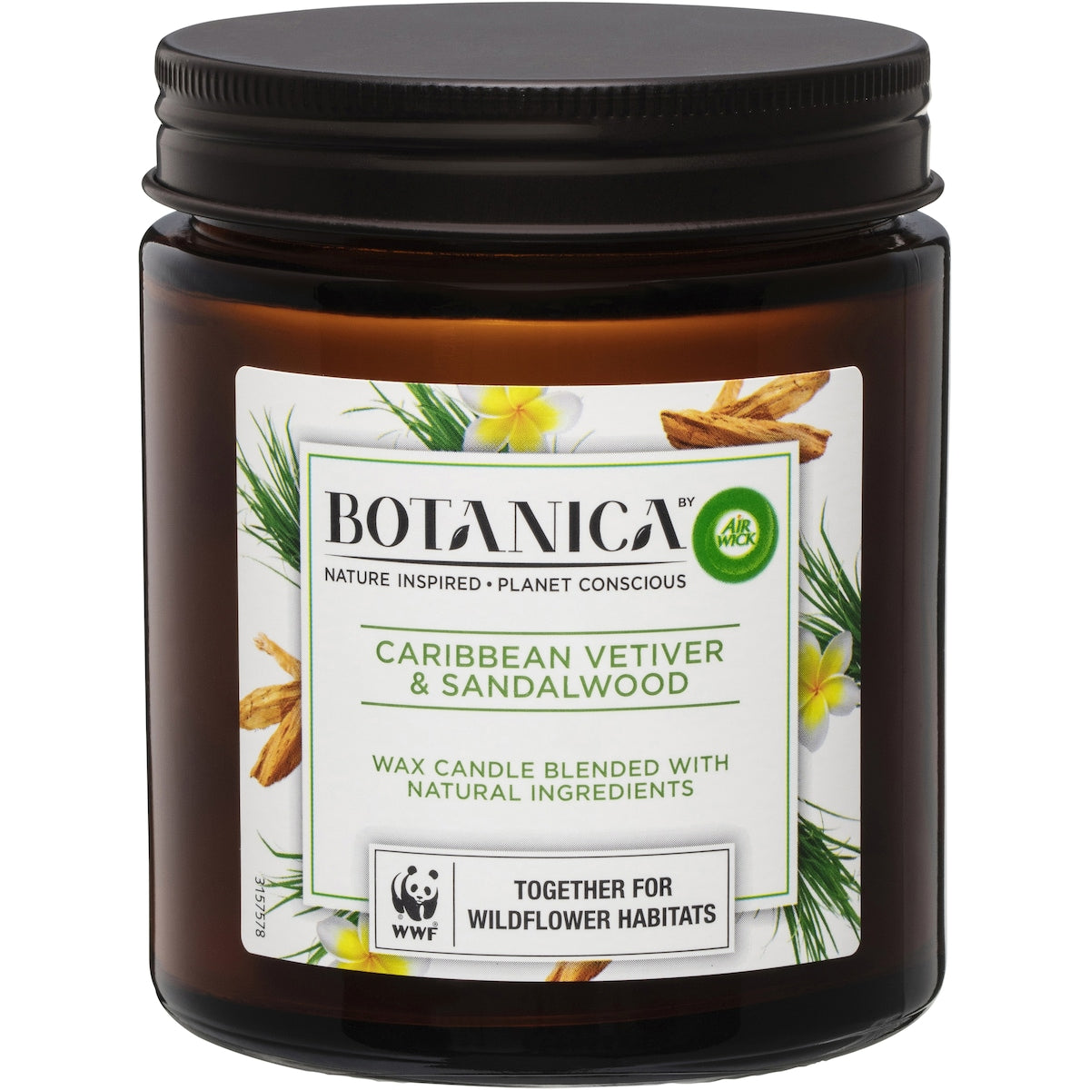 Botanica Caribbean Vetiver & Sandalwood Candle 205g