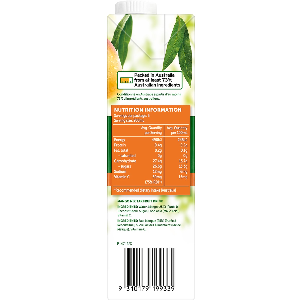 Golden Circle Fruit Drinks Mango Nectar 1L