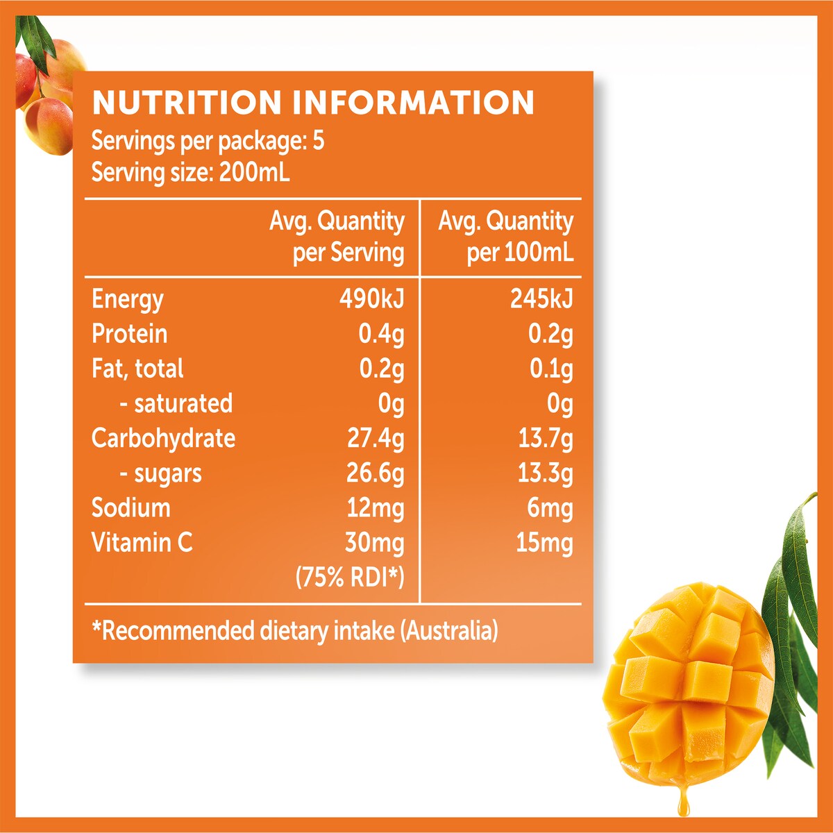 Golden Circle Fruit Drinks Mango Nectar 1L