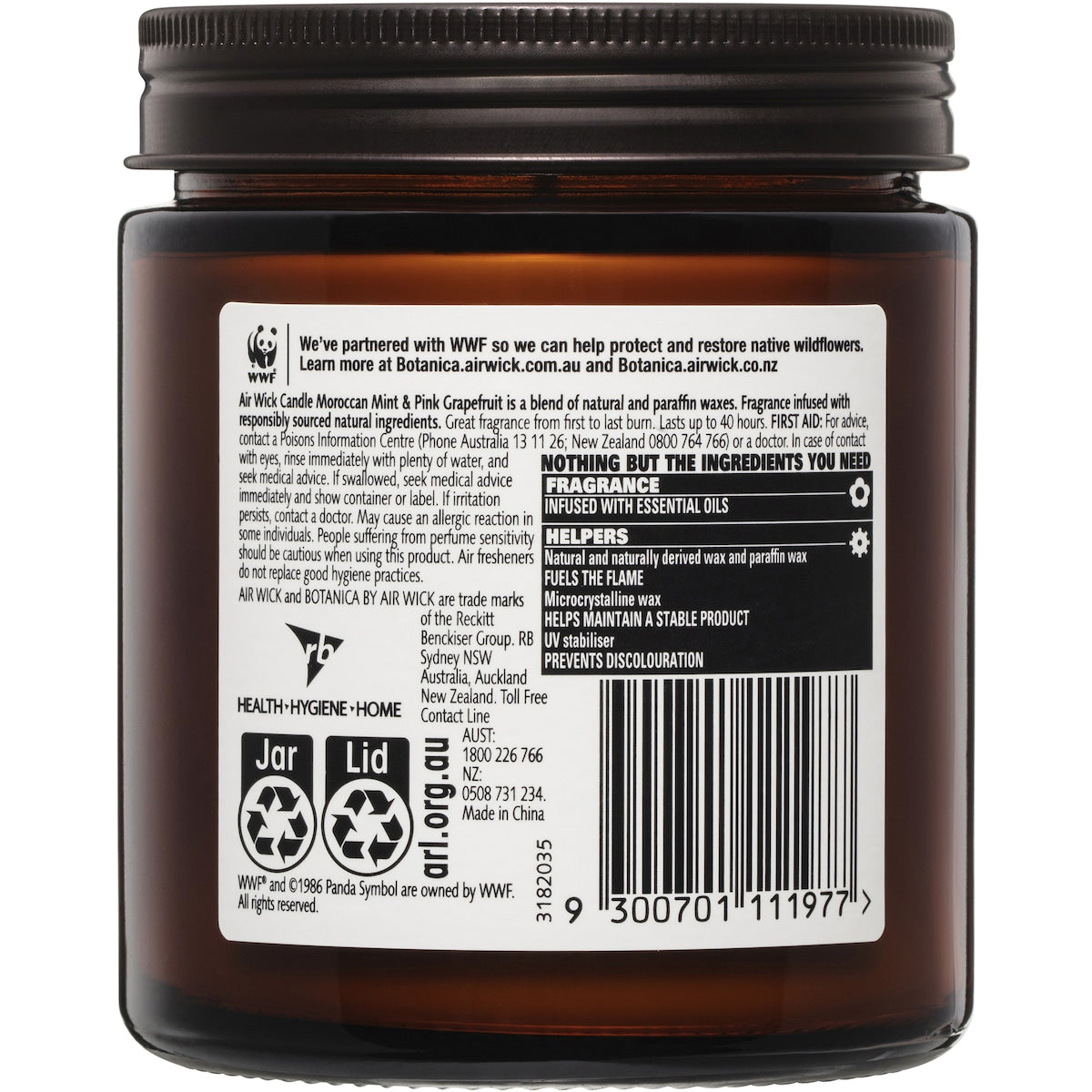 Botanica Moroccan Mint & Pink Grapefruit Candle 205g