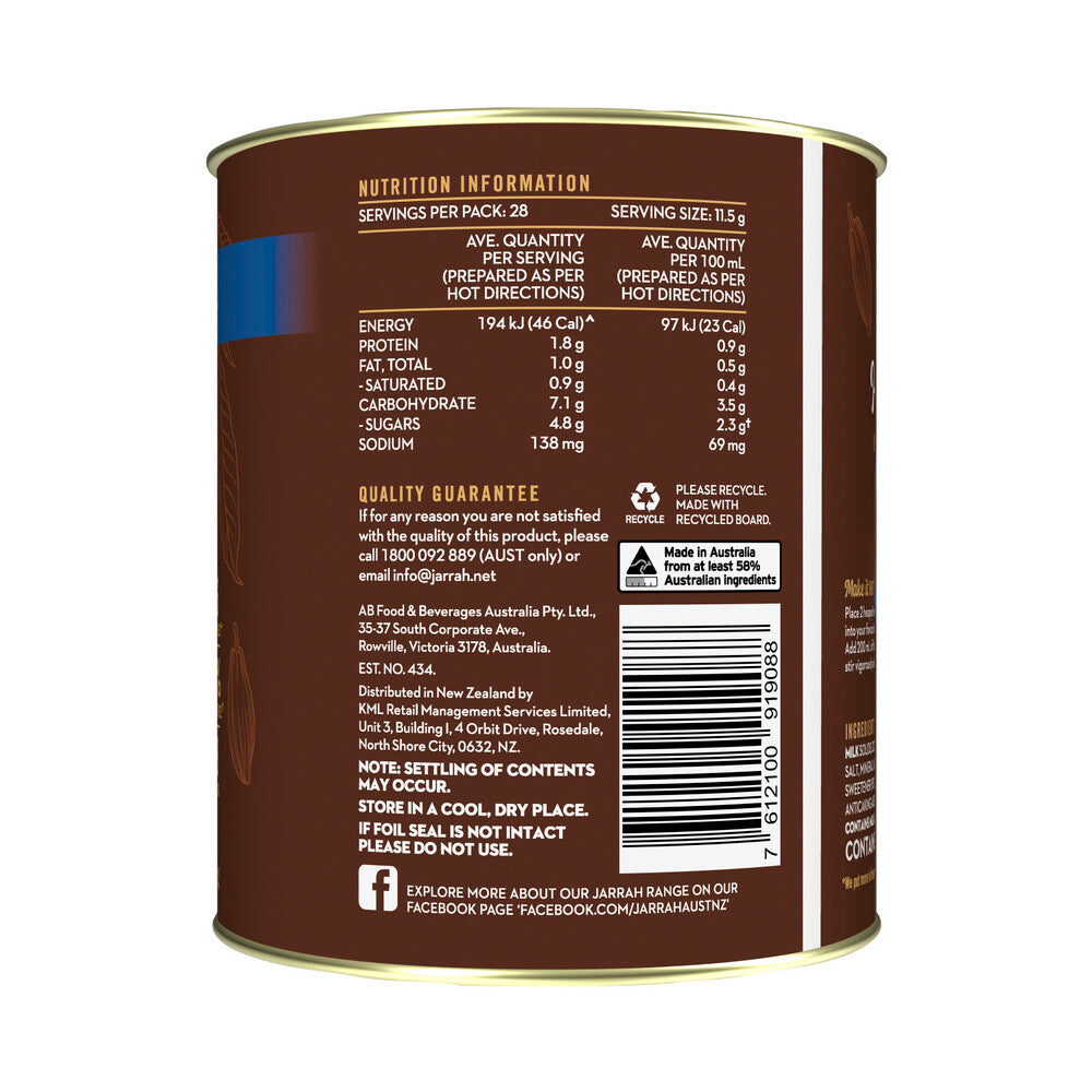 Jarrah Hot Chocolate Bulk - 322g