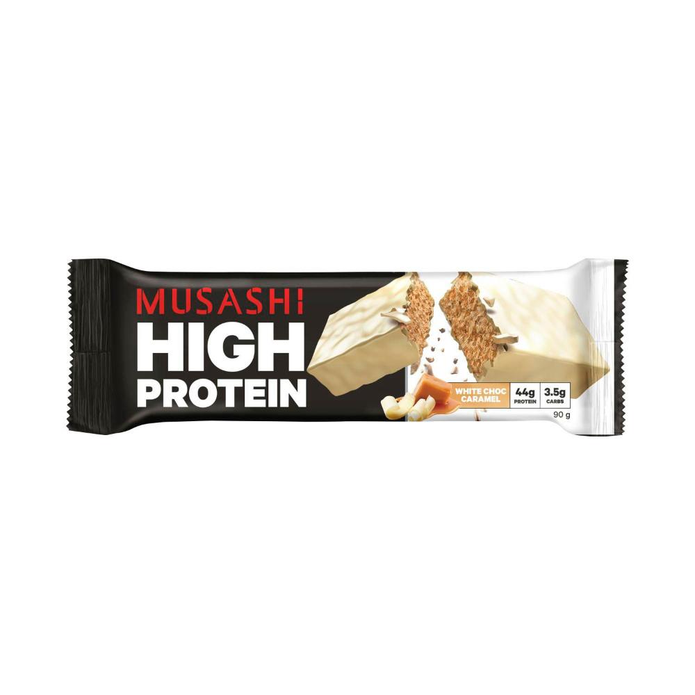 Musashi High Protein Bar White Choc Caramel - 90g