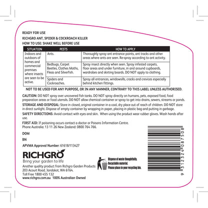 Richgro Ant Spider Cockroach Killer 1L